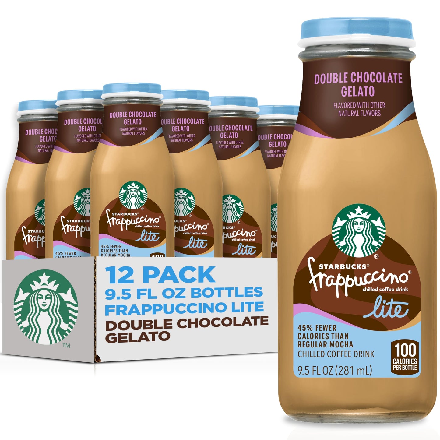 Starbucks Frappuccino Lite, Chocolate Gelato, 9.5 Fl Oz Bottles (Pack of 12)