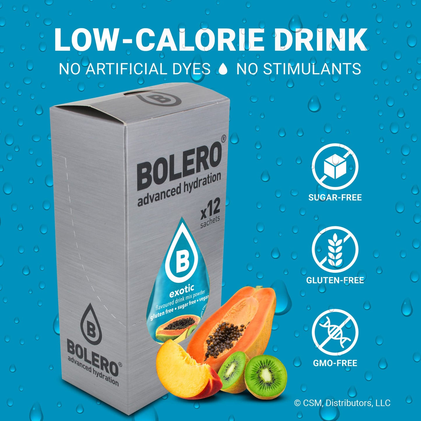 Bolero- Sugar Free Drink Mix Packets Exotic Fruit Flavors | Powdered Flavored Water Packets | 36 Small Sachet On The Go Packets
