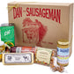 Dan the Sausageman Gourmet Gift Basket - 8 Piece Set with Summer Sausage, Cheese, Mustard,  ers, Olives, Nuts, and Candy