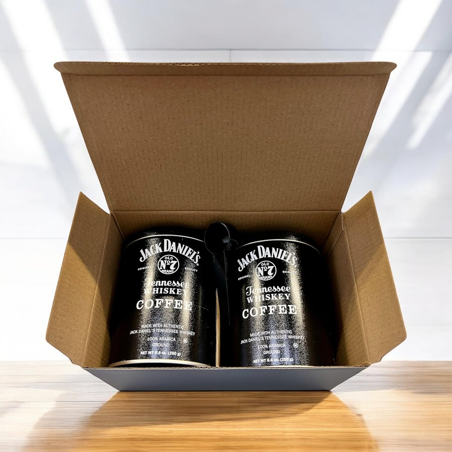 Laras Gourmet Passions Jack Daniels Coffee Pack of 2, 100% Arabica Medium Roast, 8.8oz Each, Includes Measuring Spoon