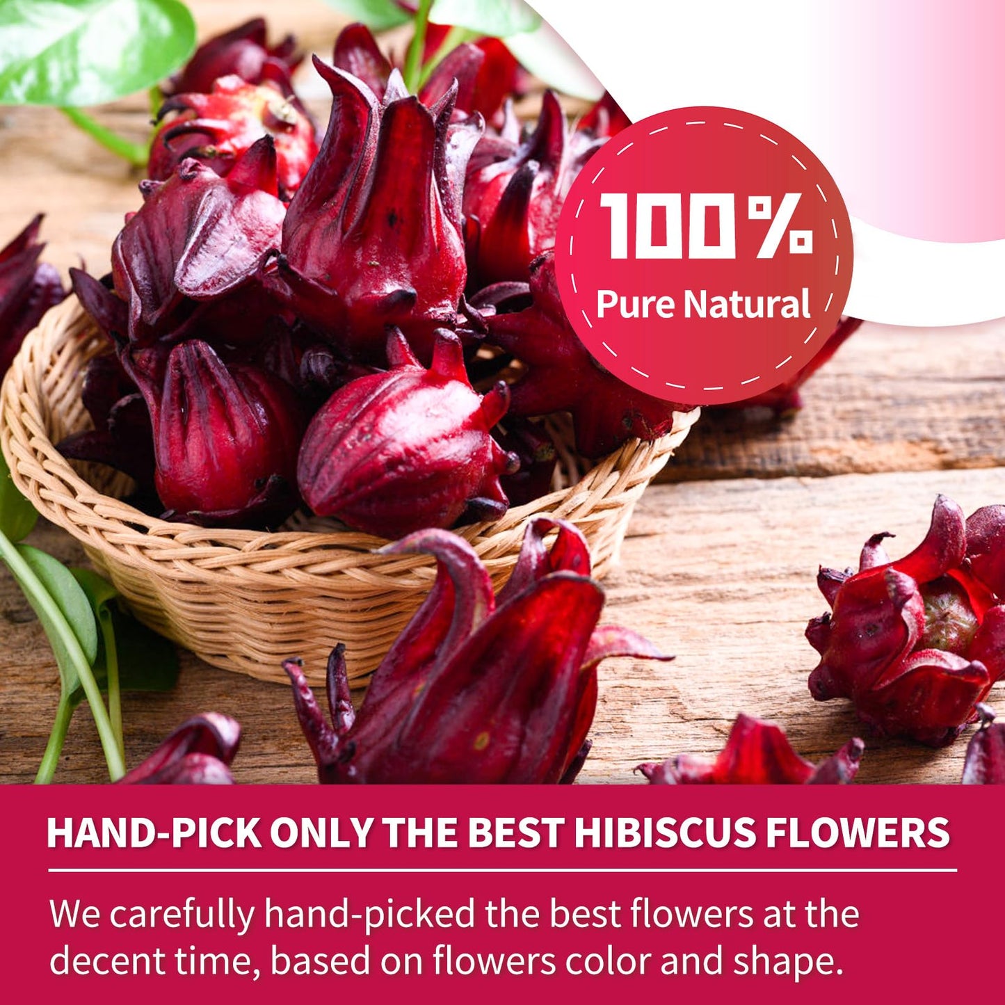 Tempoak Hibiscus Flowers Tea Bags - 60 Bags, Pure & Natural, Herbal, Caffeine-Free, Non-GMO, No Additives, No Sugar, Gluten-Free
