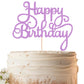 EONNCNT Happy Birthday Cake Topper - Purple Glitter - 6.3x8.2 inches - Paper Material