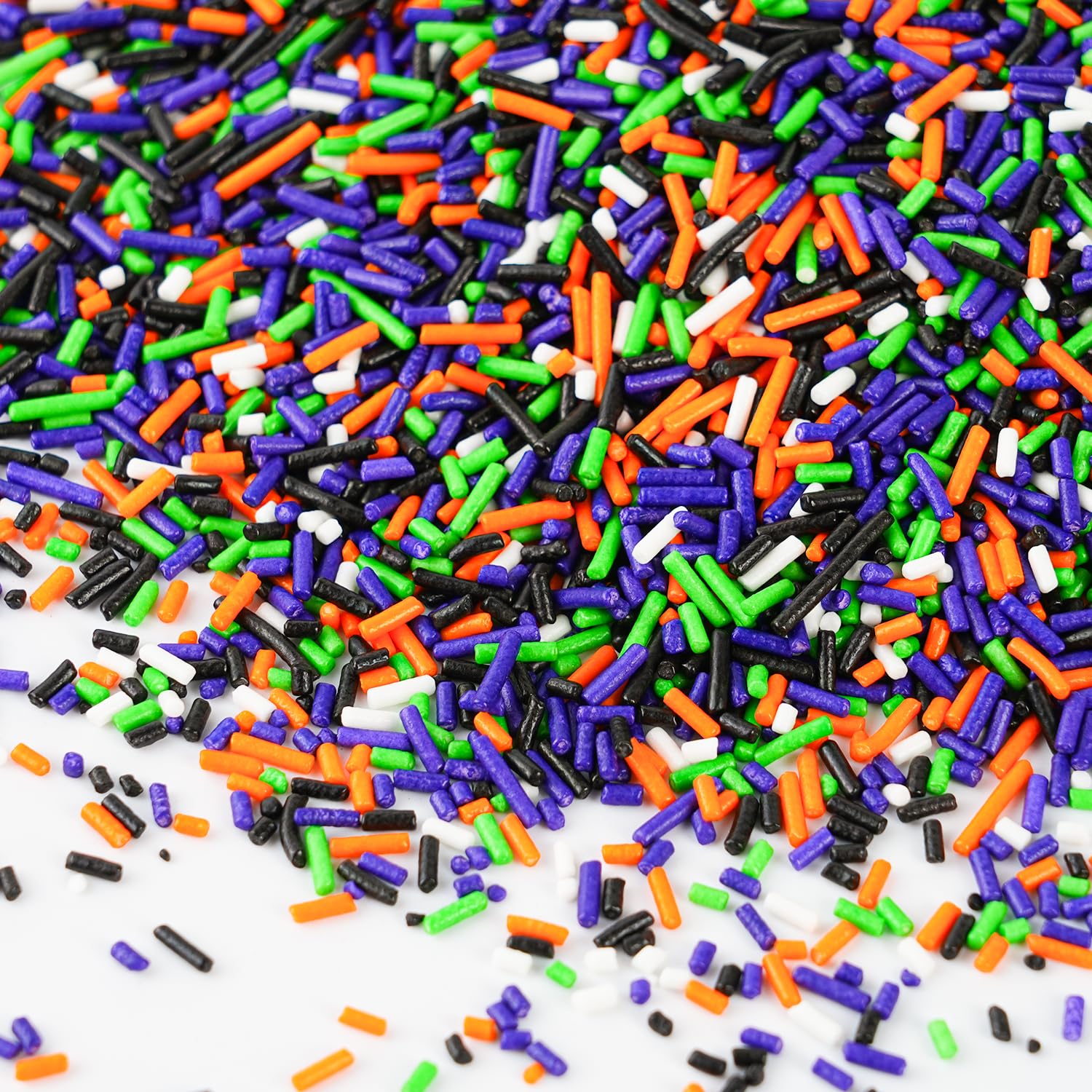 Halloween Jimmies Sprinkles for Cake Decorating 4.2 oz Edible Purple Orange Black and Green Sprinkles for Cupcake Topper Cookie 