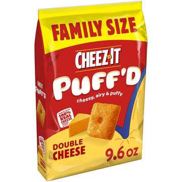 Cheez-It Puff'D Cheesy Baked Snacks, Puffed Snack Crackers, Kids Snacks, Double Cheese, 9.6Oz Bag (1 Bag)