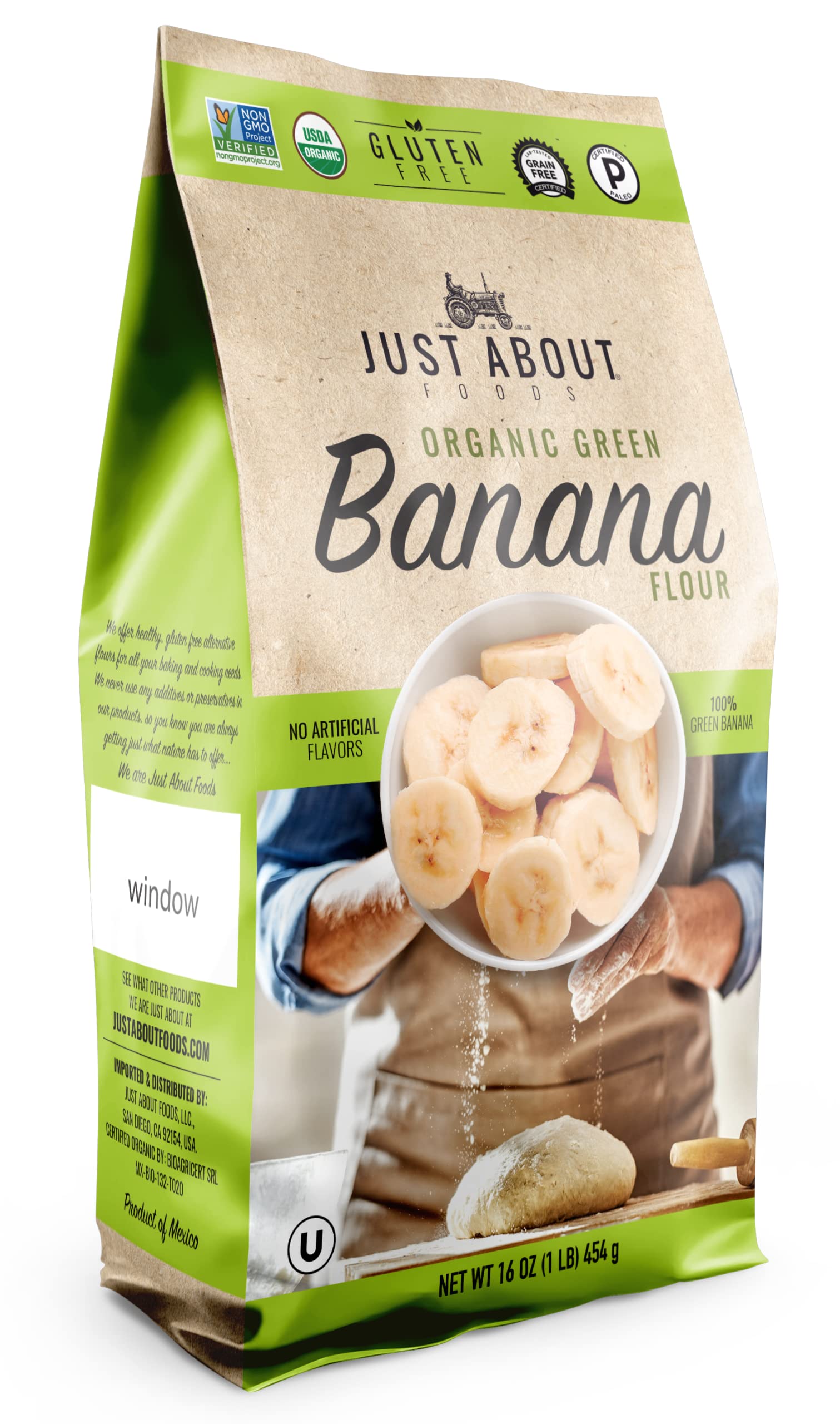 USDA Organic Banana Flour 1lb, Vegan, Paleo, Grain & Gluten Free, All-Purpose Wheat Flour Alternative, Great For Baking and Cook