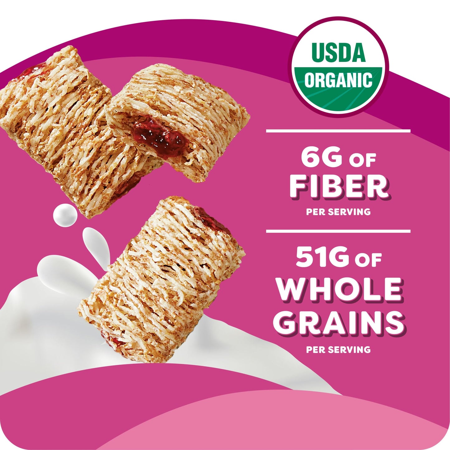 Kashi Breakfast Cereal  Organic  Fiber Cereal  Berry Fruitful  17.2oz Box (1 Box)