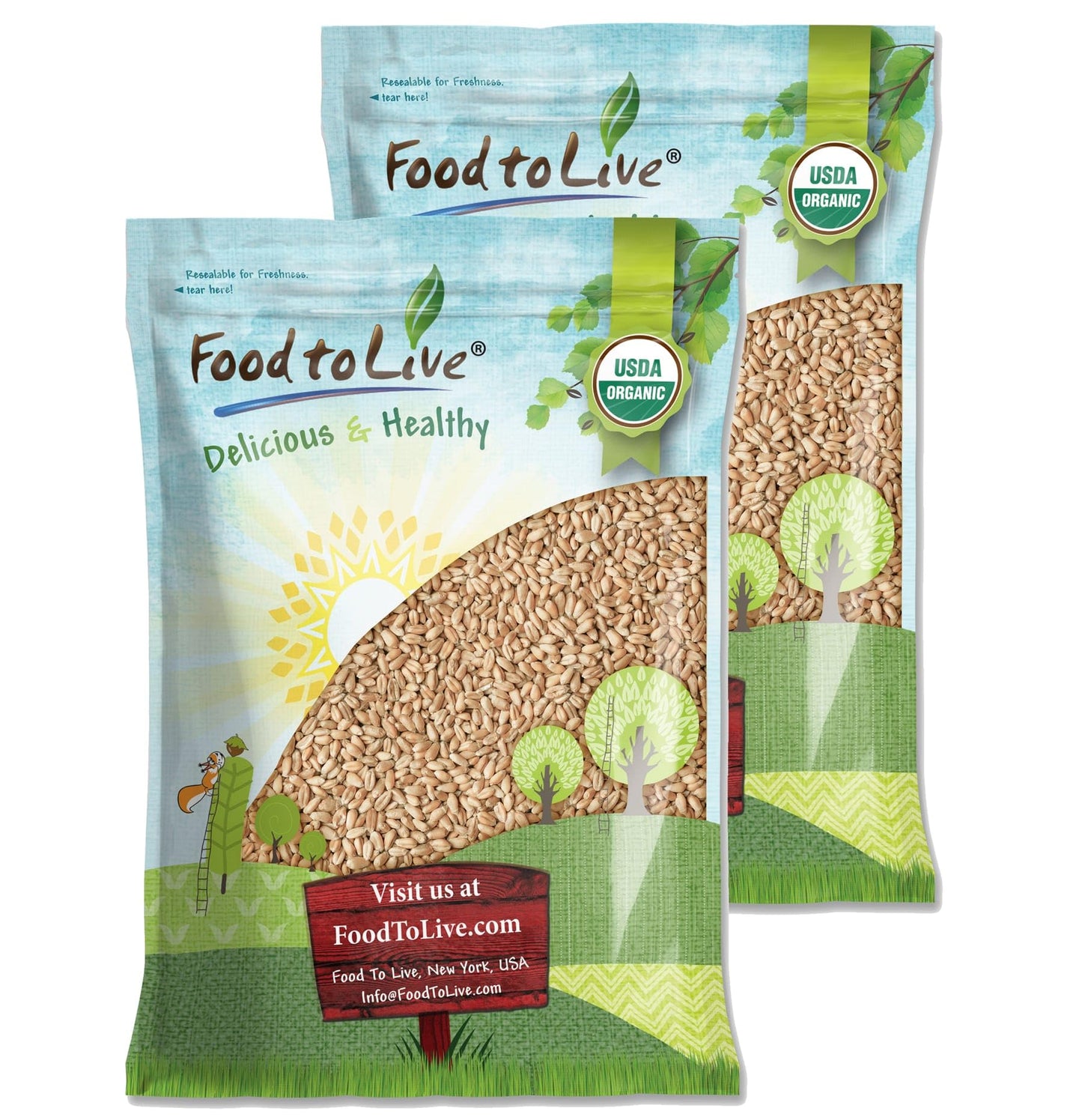 Food to Live Organic Soft White Wheat Berries, 20 Pounds - Premium Non-GMO Whole Grain Wheat for Milling, Sprouting, Cooking and