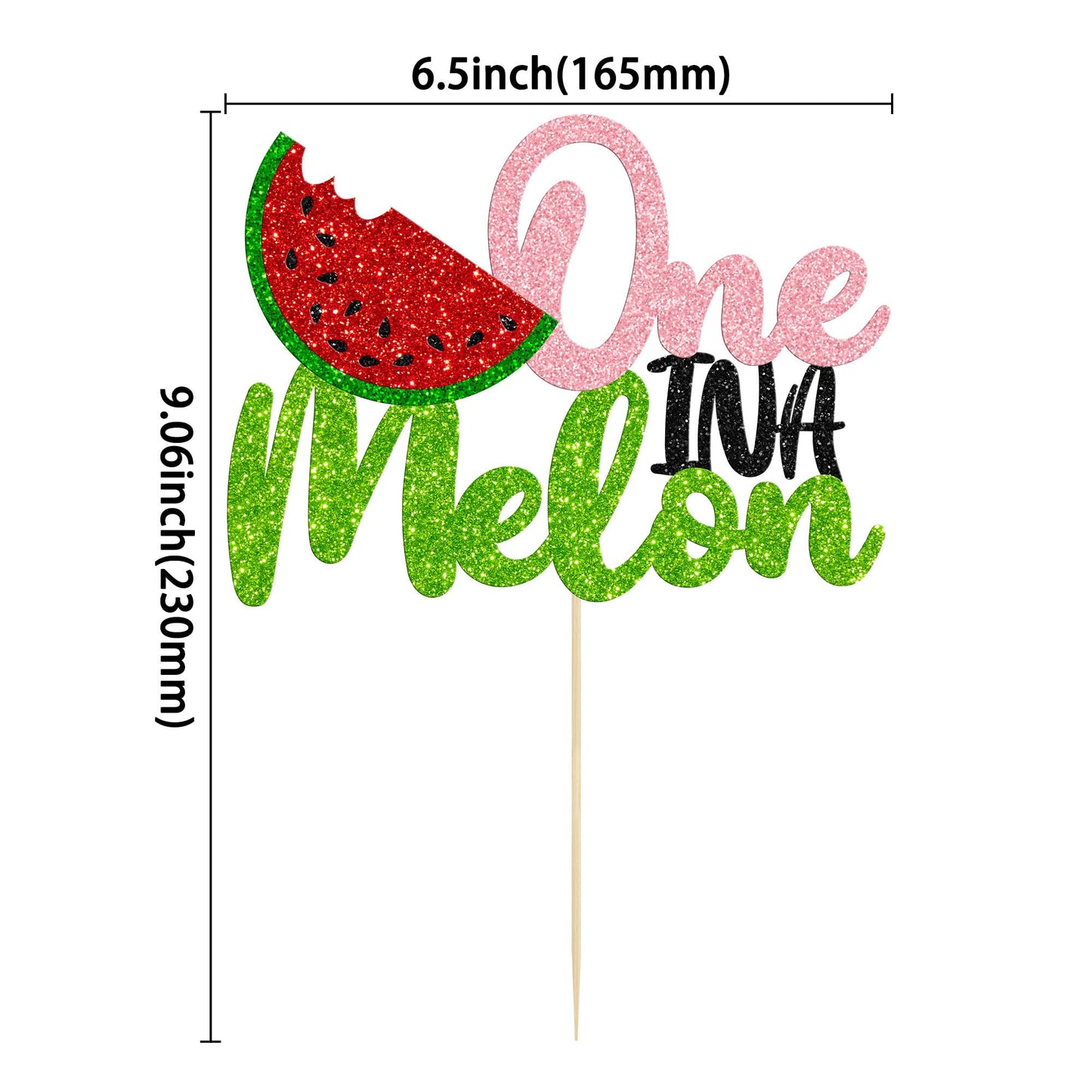 1 Pack Watermelon Cake Topper One In A Melon Cake Pick Watermelon First Birthday Baby Girl 1St Birthday Party Cupcake Decoration