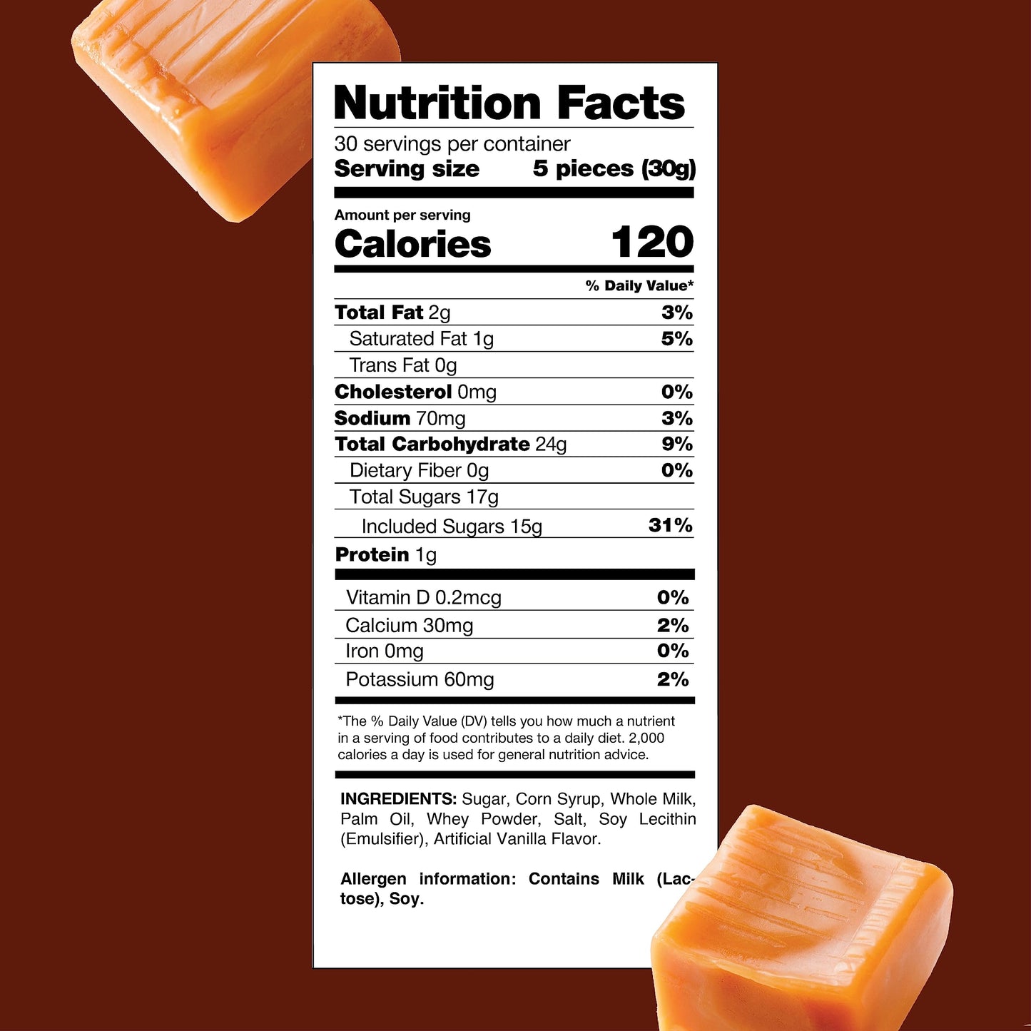 Kraft Caramel Cubes Candy, Individually Wrapped, Bulk Pack 2 Pounds