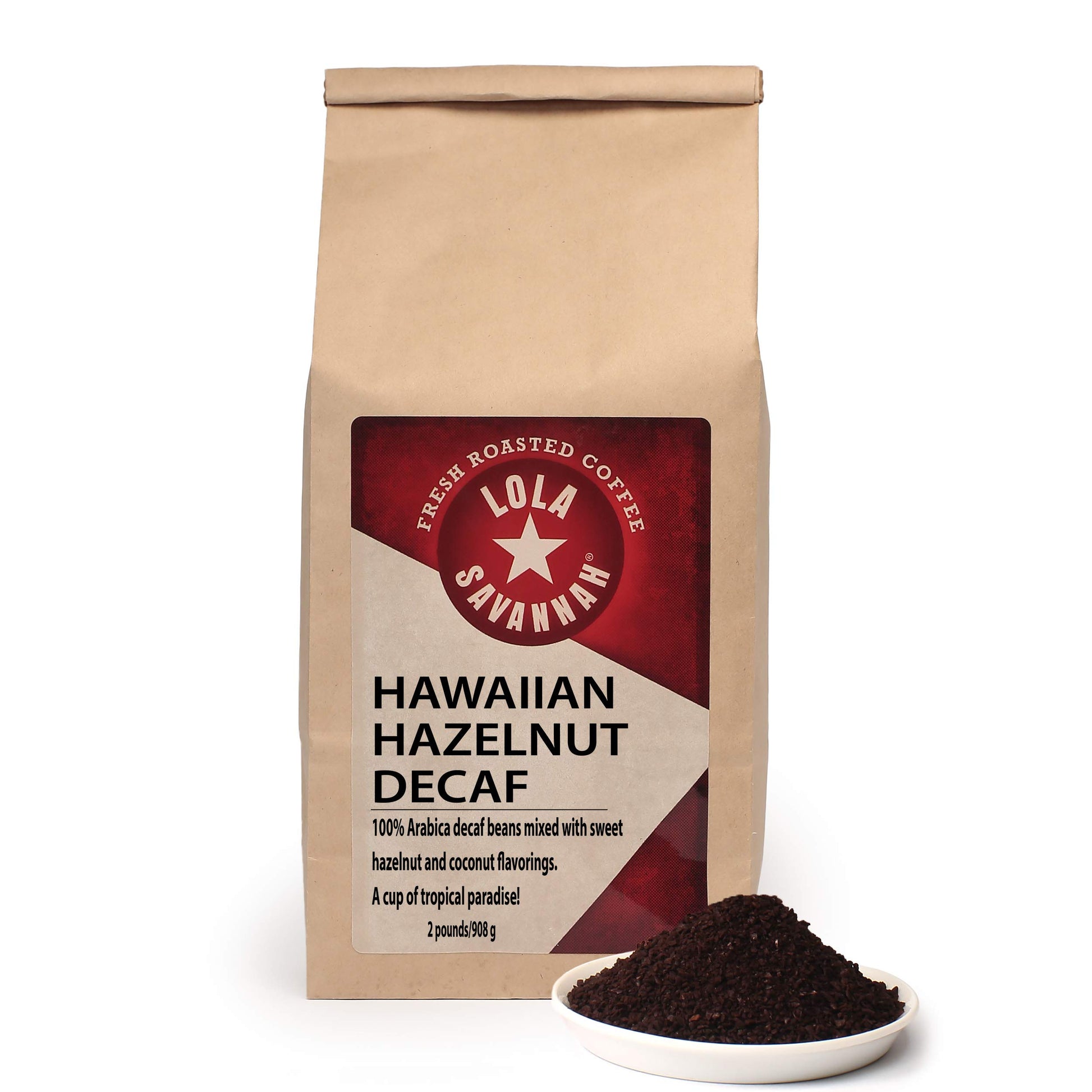Lola Savannah Hawaiian Hazelnut Ground Decaf Coffee, 2Lb