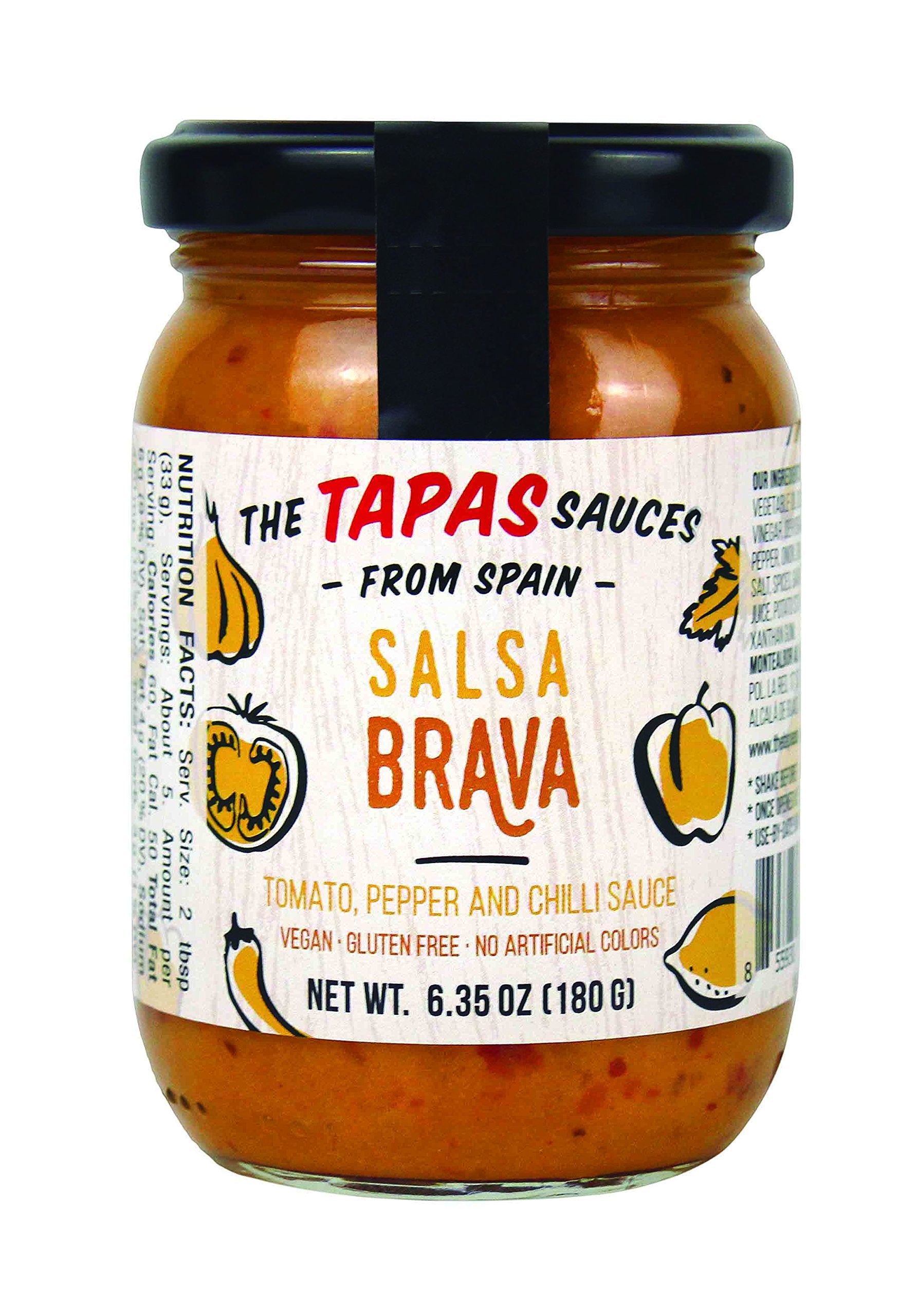 The Tapas Sauce Salsa Brava ( Tomato, Pepper and Chilli Sauce) ) Jar of 6.35 oz ( 180 g) (Pack of 1)