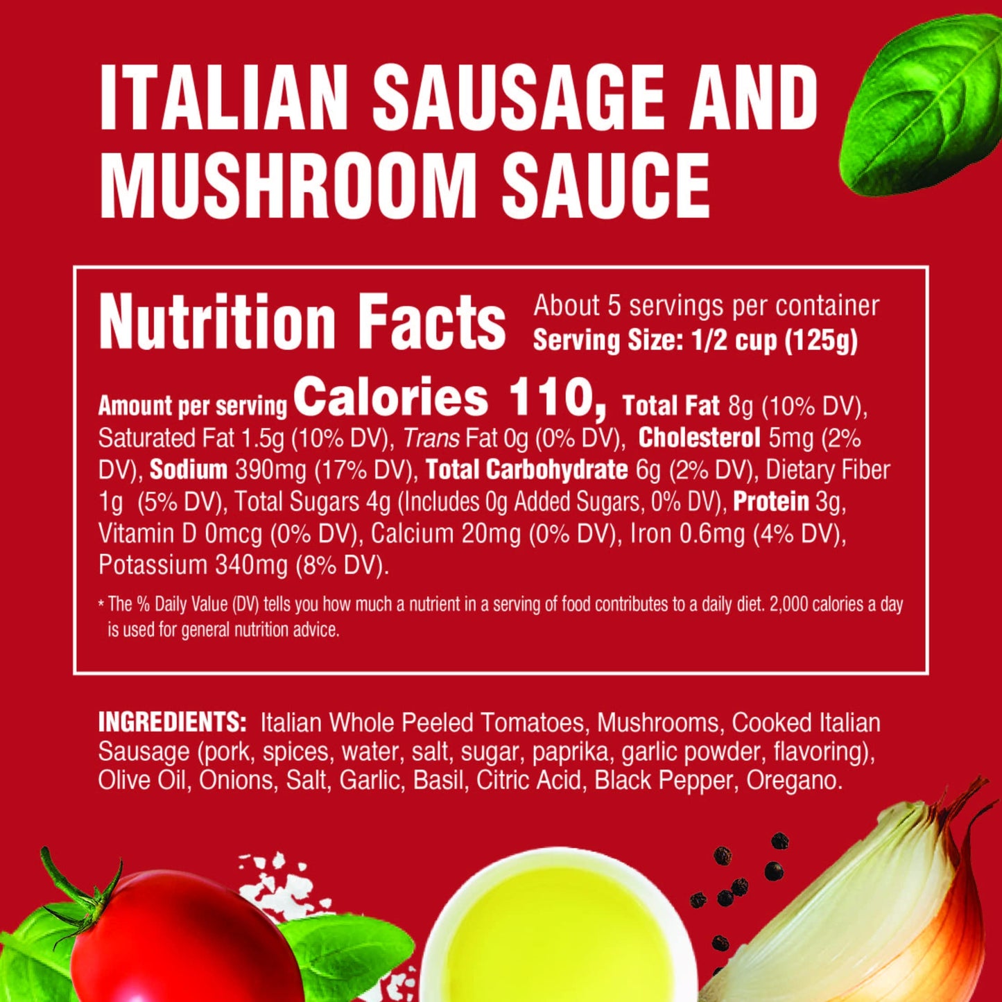 Rao's Homemade Rao's Sausage & Mushroom Sauce, 24 Fl oz, 1.5 pound (pack of 1)