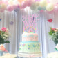 Ahaoray Half Way To One Cake Topper - Pink Glitter 6 Months Birthday Decorations Supplies - Half Birthday Decorations Baby Girl,