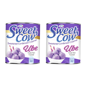 Jans Sweet Cow - Ube Flavored Sweetened Condensed Creamer - Purple Colored Sweet Potato Creamer for Baking Cooking Dessert 13.40