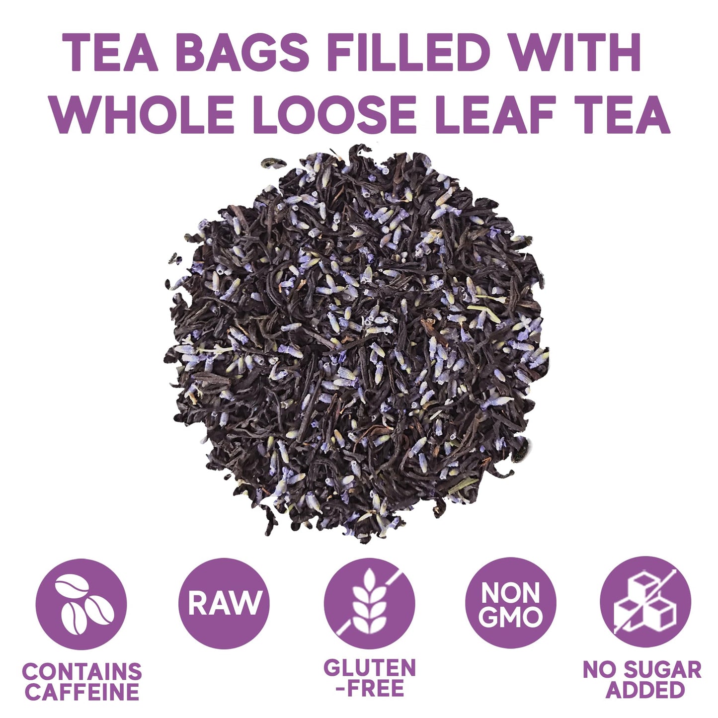 Sou Zen Earl Grey Lavender Tea 30 Corn-Fiber Pyramid Tea Bags | Premium Quality Tea Leaves And Flowers | Raw And Naturally Organ