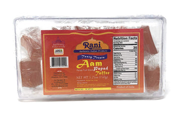 Rani Aam (Mango Fruit Snack) Toffee Candy Treat, 5.25oz (150g), Individually Wrapped in Candy Box ~ All Natural | Vegan | Gluten
