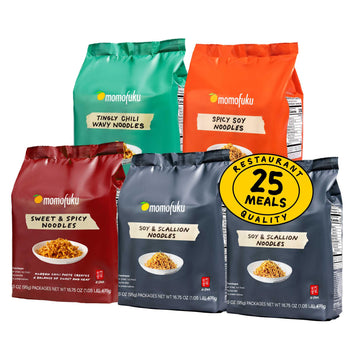 Momofuku Ramen Noodle Variety Pack By David Chang, 25 Count (Pack Of 5) Air-Dried Never Fried Vegan Instant Noodles With 11G Of Plant Based Protein