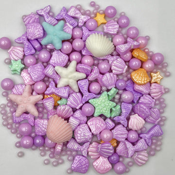 Sentovac Edible Purple Mermaid Pearl Sprinkles | Edible Cake Cupcake Sprinkles 1 Bottle 3.53Oz/ 100G | Cookie And Ice Cream Topp