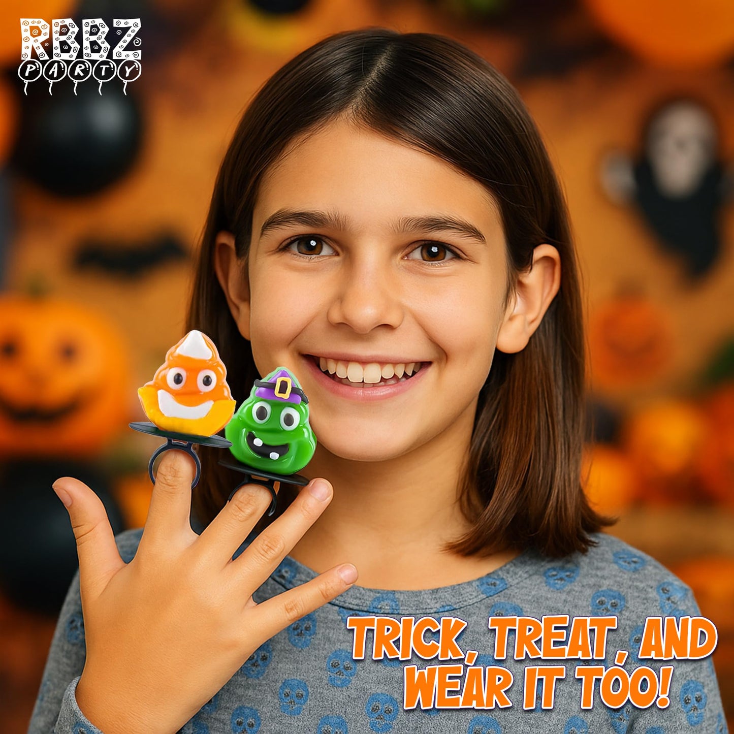 Halloween Candy Ring Pops - 18 Individually Wrapped Suckers Bulk Variety Pack - Trick or Treat Candy - Halloween Party Favors