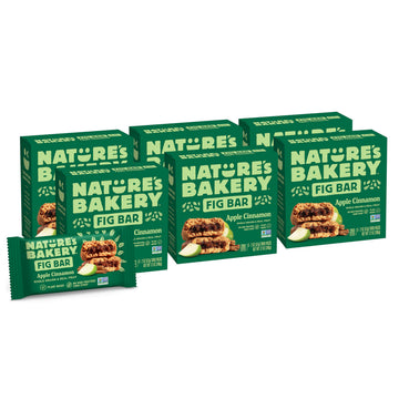 Natures Bakery Whole Wheat Fig Bars, Apple Cinnamon, Real Fruit, Vegan, Non-GMO, Snack bar, 6 Count (Pack of 6)