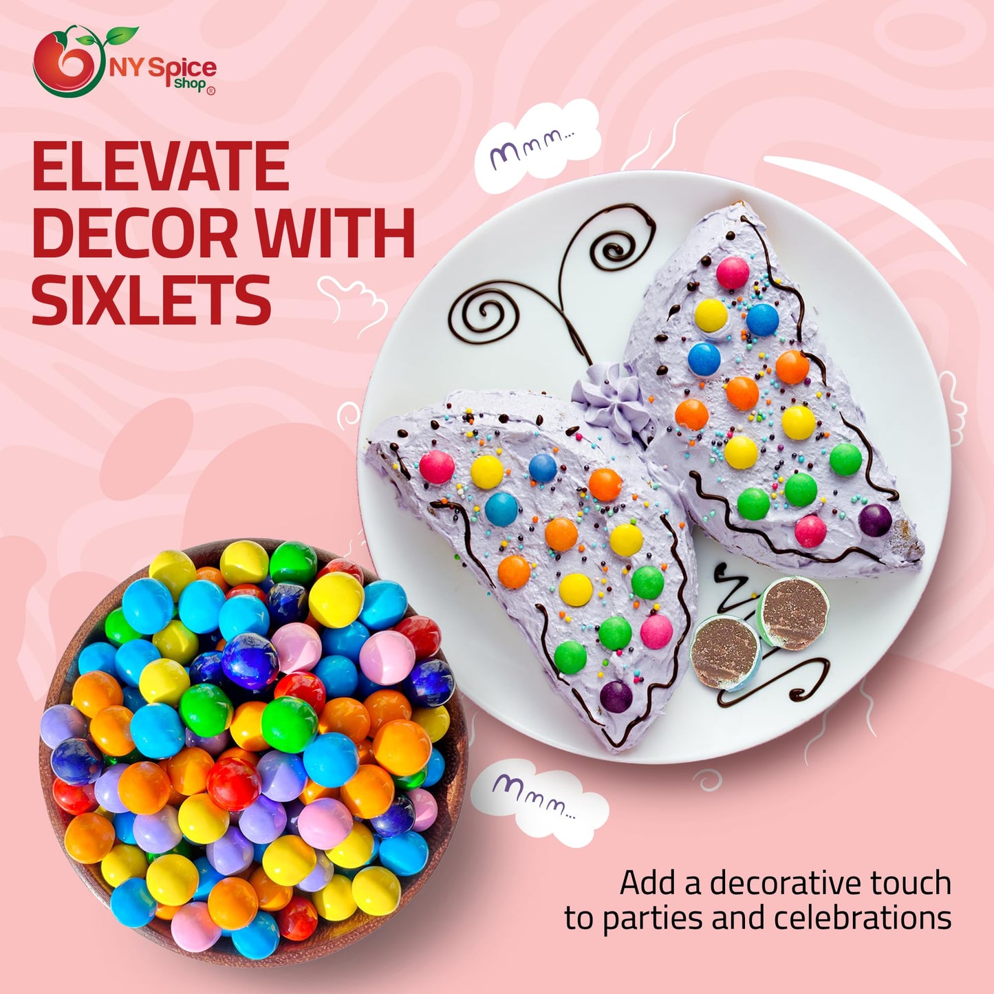 NY Spice Shop Assorted Sixlets Candy - 1 Pound Chocolate Candy Balls for Parties and Gifts