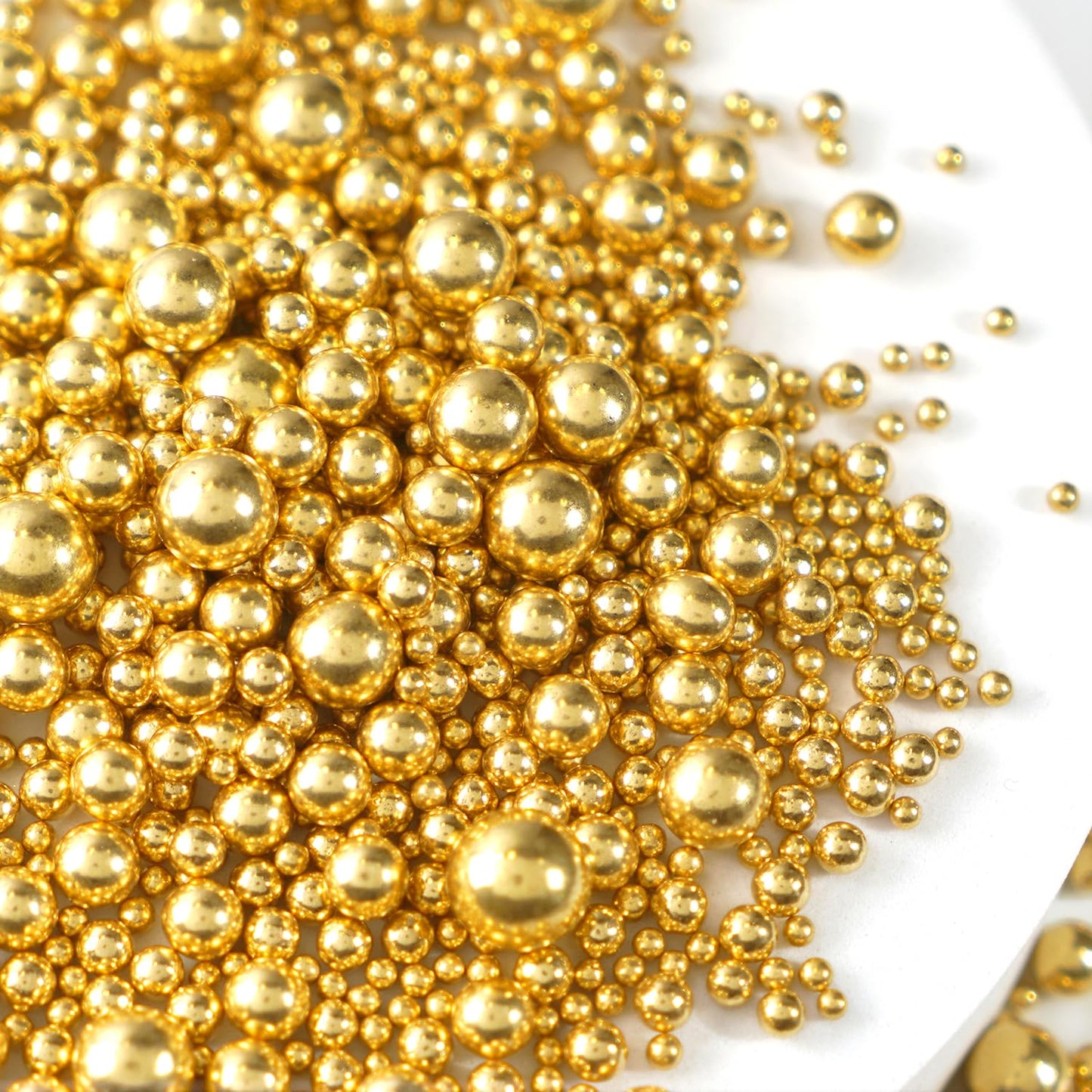 Joyvitas Gold Pearl Dessert Sprinkles, Edible Sugar Candy Pearls, 150g/5.29oz for Cake Decorating, Cupcakes, Cookies