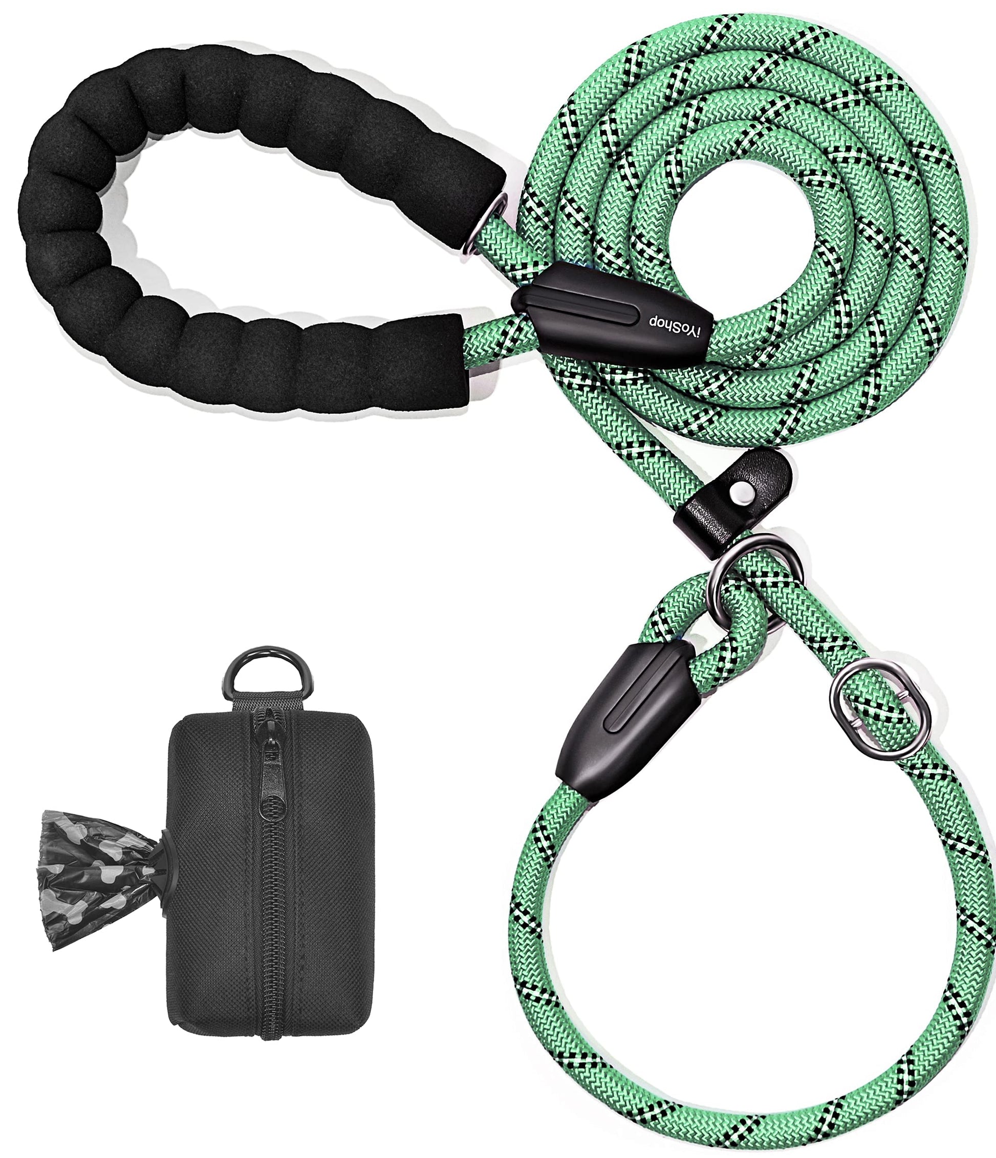 Iyoshop 6 Ft Durable Slip Lead Dog Leash With Zipper Pouch, Padded Handle And Highly Reflective Threads, Dog Training Leash, (Me