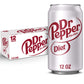Diet Dr Pepper Soda, 12 Fl Oz Cans, 12 Pack