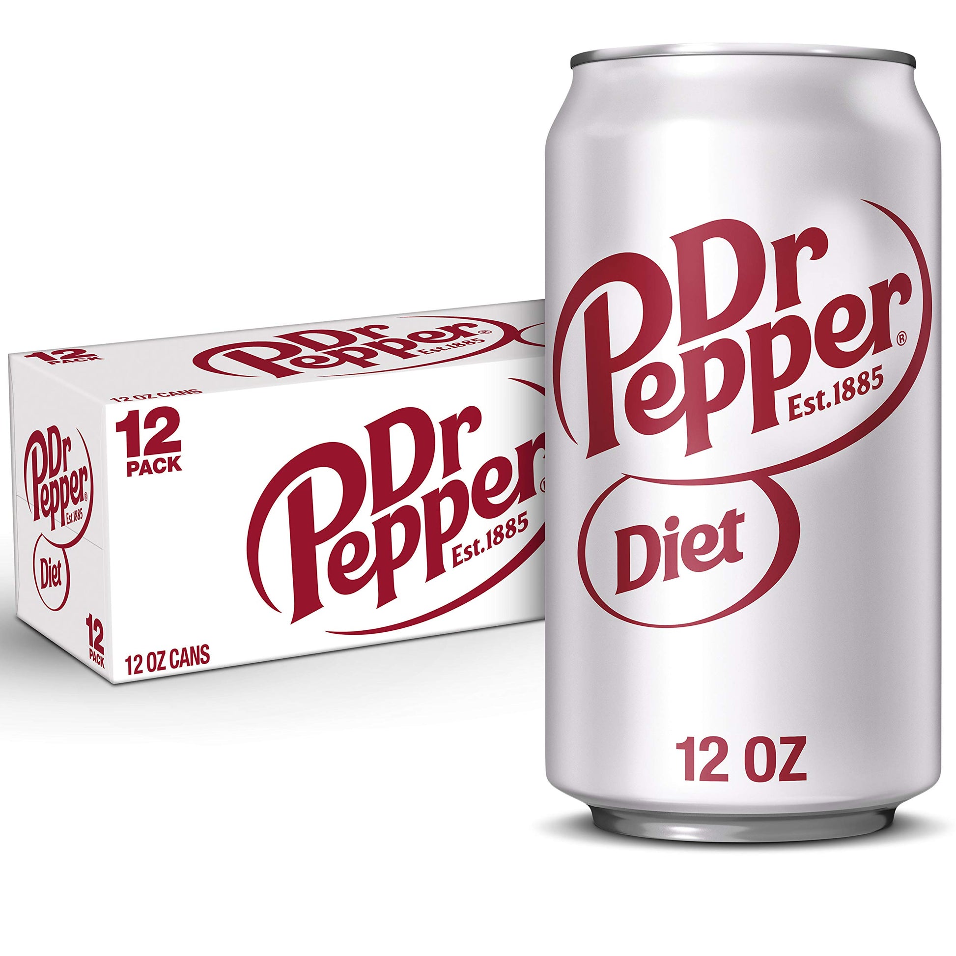 Diet Dr Pepper Soda, 12 Fl Oz Cans, 12 Pack