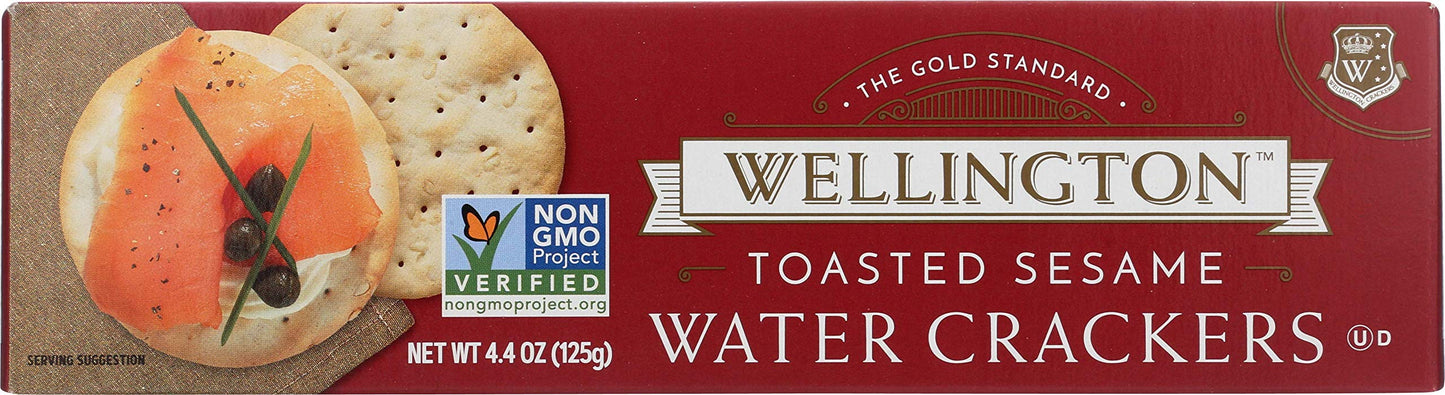 Wellington Toasted Sesame Water Crackers, 4.4-Ounces (Pack of 12)