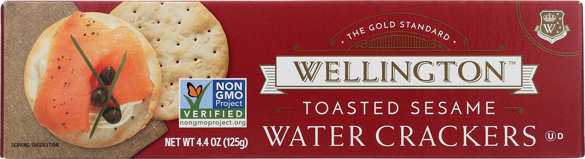 Wellington Toasted Sesame Water Crackers, 4.4-Ounces (Pack of 12)