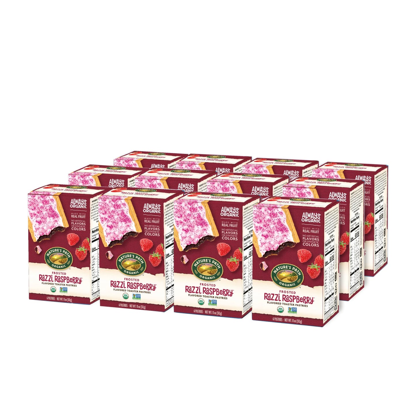 Nature   s Path Frosted Razzi Raspberry Toaster Pastries, Healthy, Organic, 11-Ounce Box (Pack of 12)