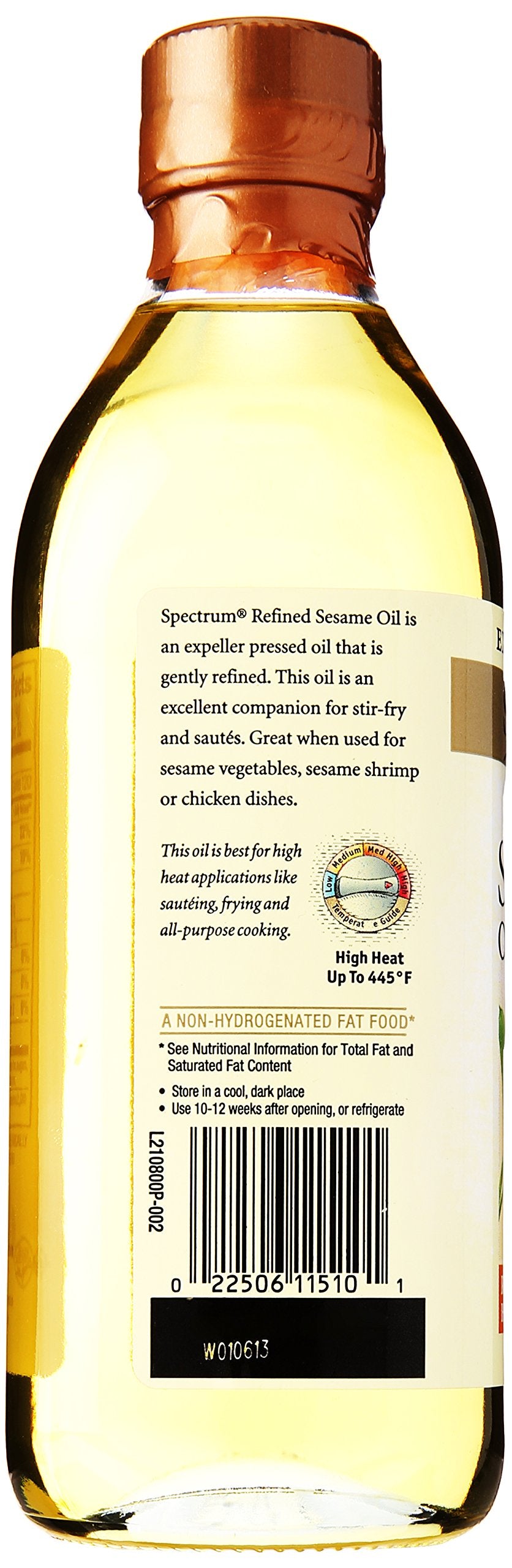 Spectrum Organic Sesame Oil, Refined 16 Oz