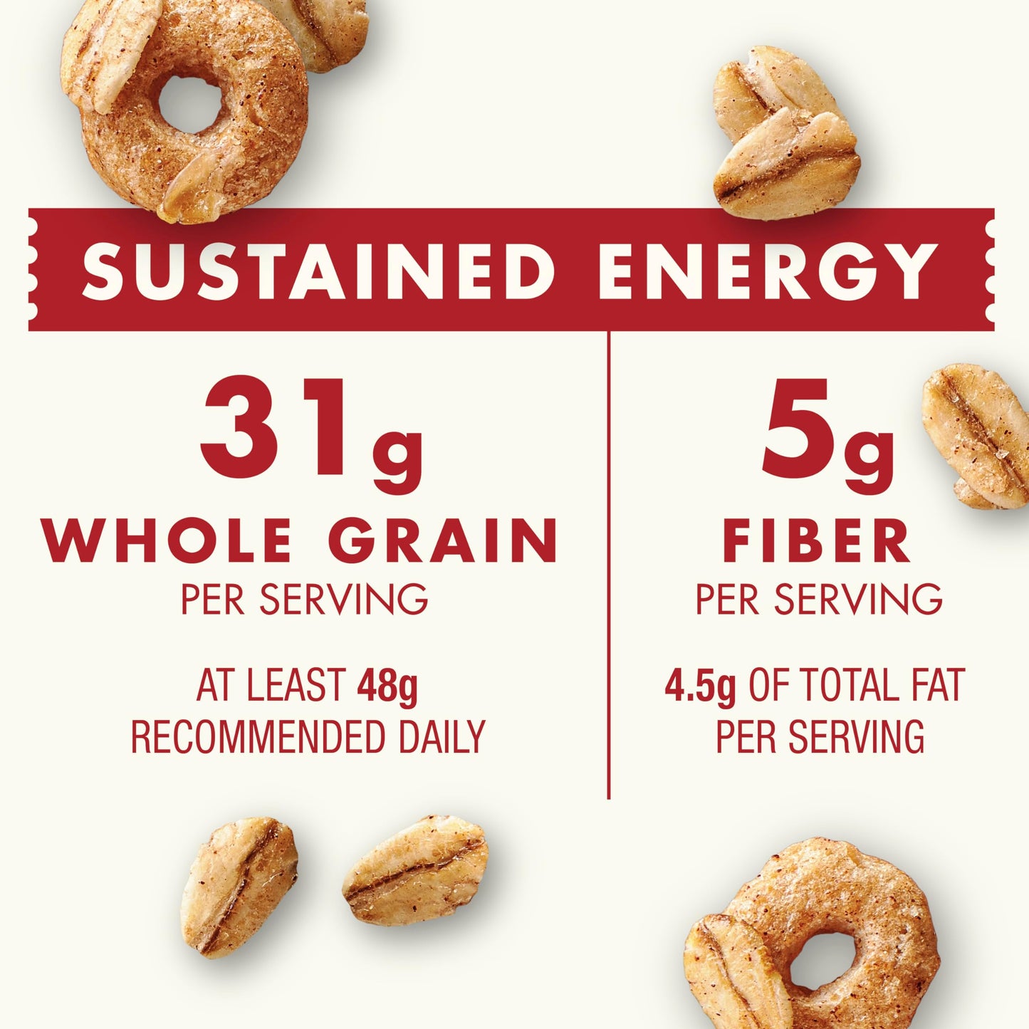 Cascadian Farm Organic Cinnamon Oat Clusters Breakfast Cereal, Made With Whole Grain, Non-GMO, 15 oz