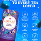 LOVARE Night Beautea Loose Leaf Tea - Ceylon Black Tea with Cherry Berries & Pomegranate Aroma - 80 g - Gift Box with 15 Filters