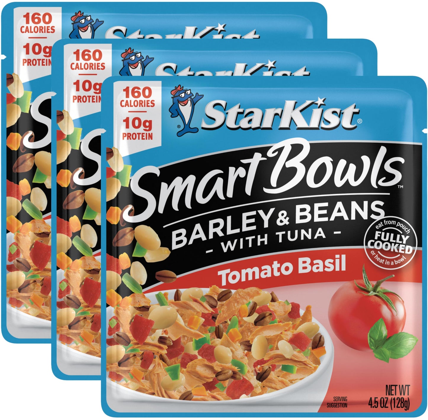 Starkist Smart Bowls, Tomato Basil Barley & Beans Tuna, 4.5 oz (Pack of 3)