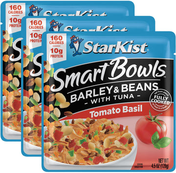 Starkist Smart Bowls, Tomato Basil Barley & Beans Tuna, 4.5 oz (Pack of 3)
