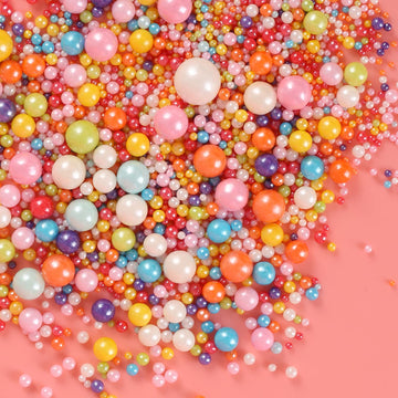 Kasvan Mixed Pearl Sugar Sprinkles - Edible Candy Pearls 130G/4.58 Oz, Mix Size, Baking Cake Decorations, Ice Cream Toppings And