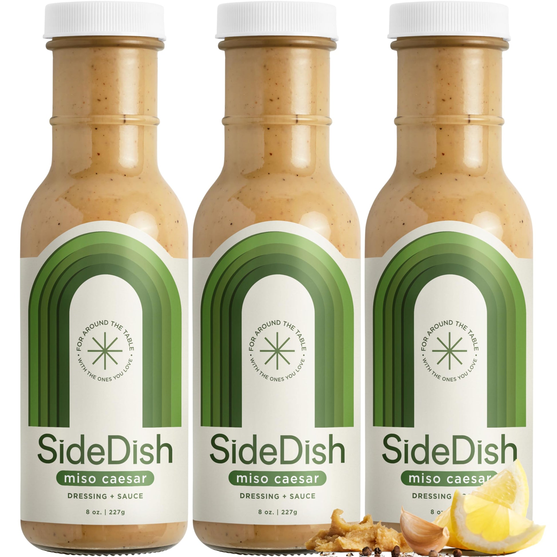 Miso Caesar Dressing (Pack of 3) - Seed Oil Free Salad Dressing Made w/Avocado Oil - Refined Sugar Free, Dairy & Gluten Free Dip
