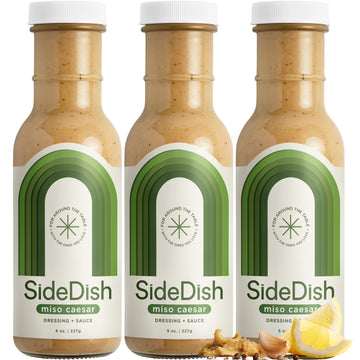 Miso Caesar Dressing (Pack of 3) - Seed Oil Free Salad Dressing Made w/Avocado Oil - Refined Sugar Free, Dairy & Gluten Free Dip