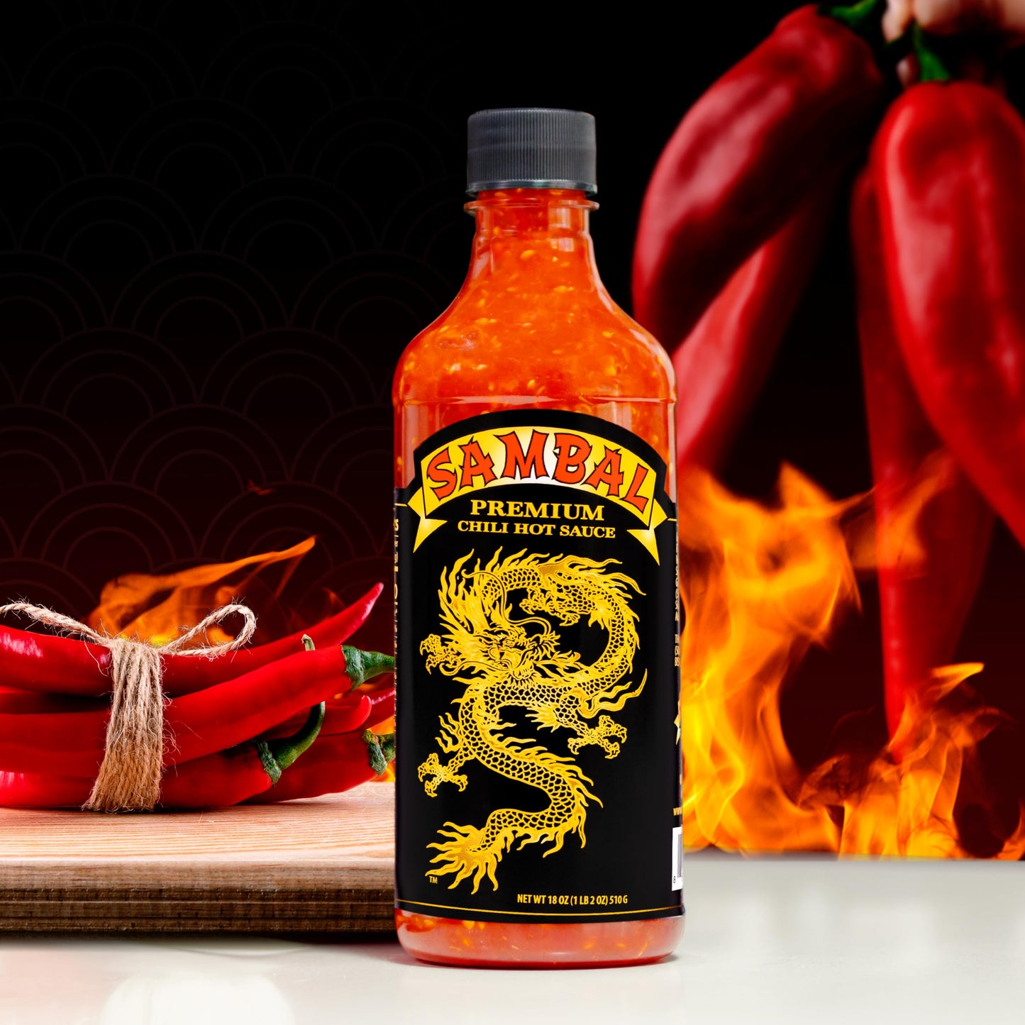 Underwood Ranches Dragon Sambal Sauce - Hot Sauce, 18 oz, 1 Pack
