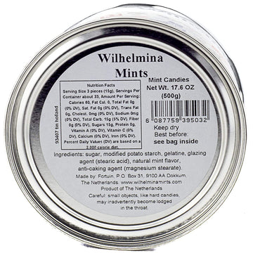 Wilhelmina Peppermints - 17.6Oz Holland Design Tin