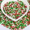 Twisweet Christmas Nonpareils, Edible Mini Pearl Sprinkles for Cake Decorating, Red Green and White Sugar Sprinkles Mix, Mini Pe