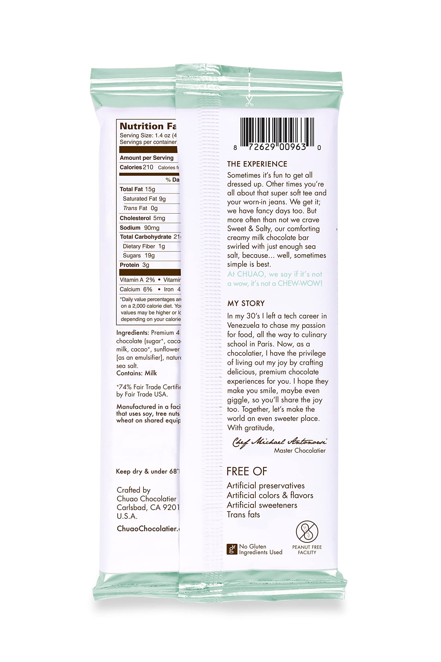 Chuao Chocolatier Sweet & Salty Gourmet Chocolate Bars |For Gift Baskets, Birthday, Thank You, Care Package| 3 Pack, 2.8 Oz Each