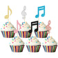 Gyufise 24Pcs Music Notes Cupcake Toppers Glitter Musical Symbol Cupcake Picks For Rock Music Concert Theme Baby Shower Wedding