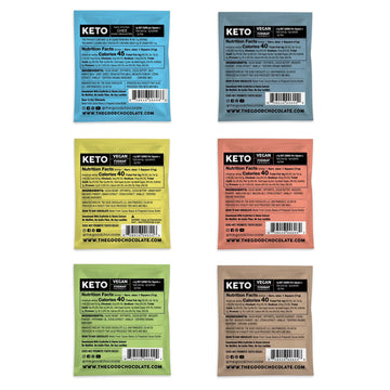 The Good Chocolate Keto Chocolate Variety Pack, 6 Flavors, Zero Sugar, 24 Squares, 0.4 Ounce Each