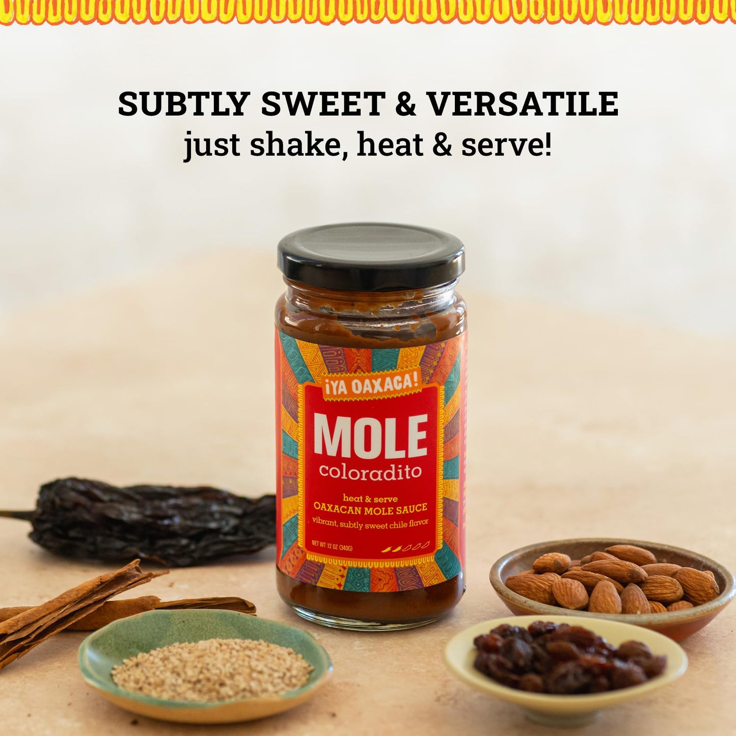 Ya Oaxaca Mole Sauce Coloradito - Mild Spice - Vegan, Gluten Free - 12oz (3pk)