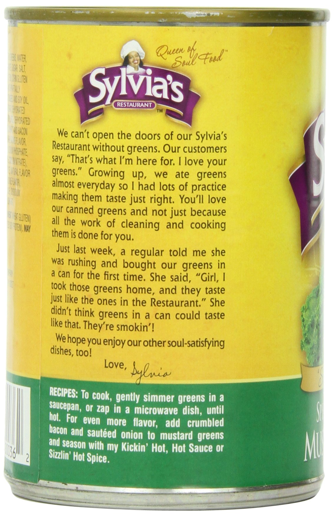 Sylvias Mustard Greens Ssnd, 14.5 Oz