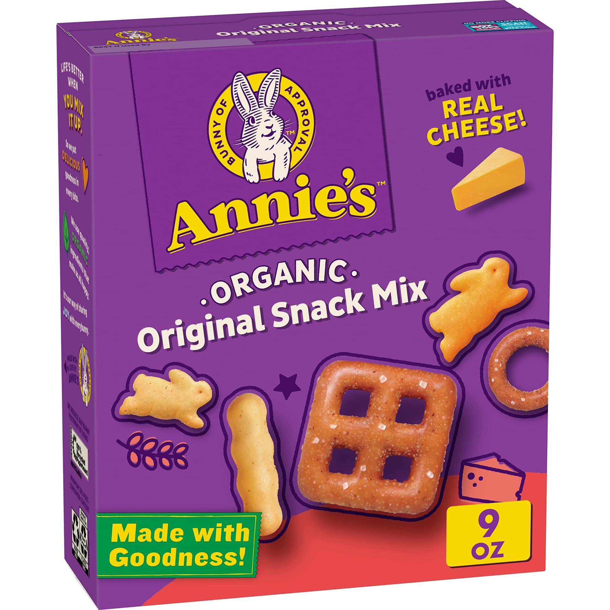 Annie s Organic Assorted Crackers and Pretzels Snack Mix, 9 oz (Pack of 12)