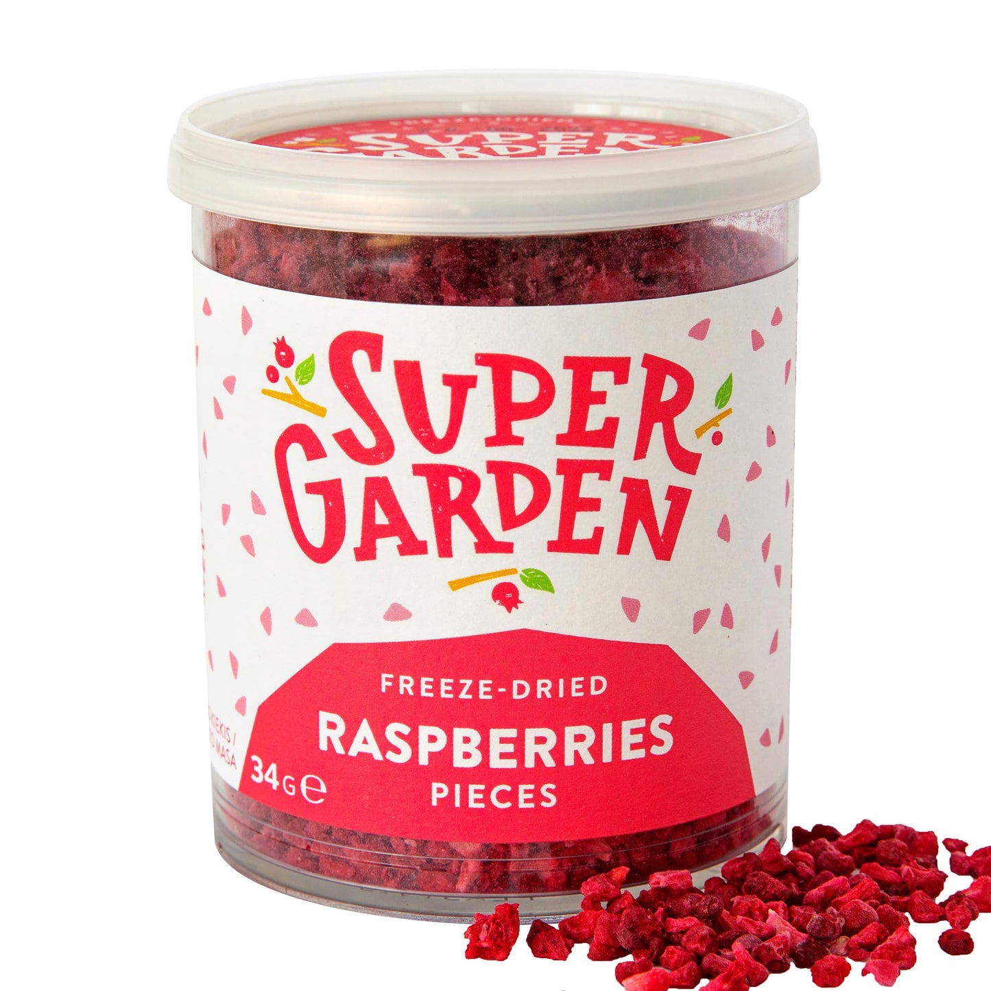 Supergarden Freeze Dried Berries 4 Pack - Raspberries & Strawberries, Perfect for Snacking, 3.8oz